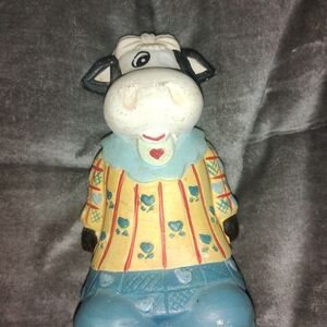 Charming Cow Figurine with Colorful Attire